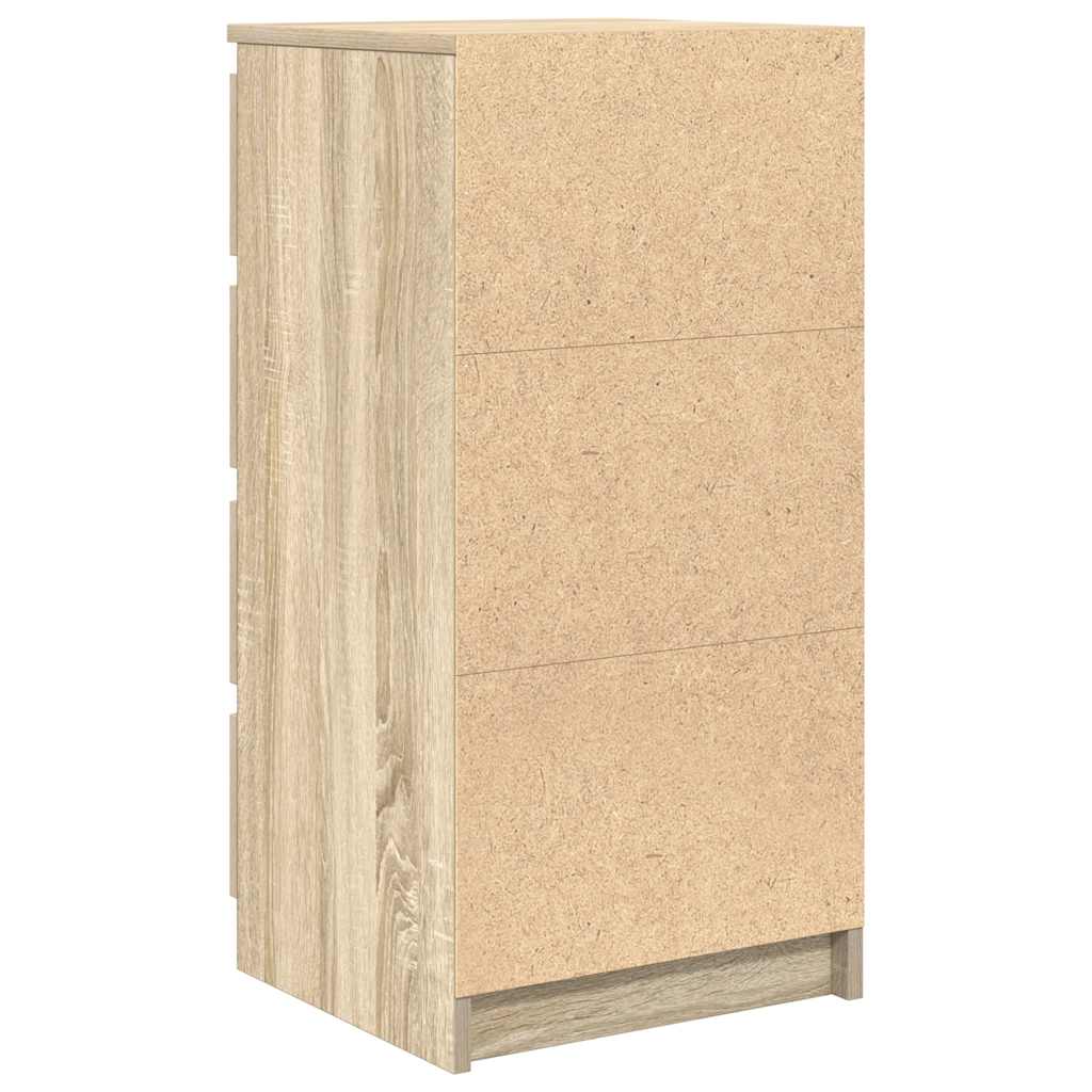 Dressoir met lades 37,5x35x99 cm spaanplaat sonoma eikenkleurig is nu te koop bij PeponiXL, paradijselijk wonen!