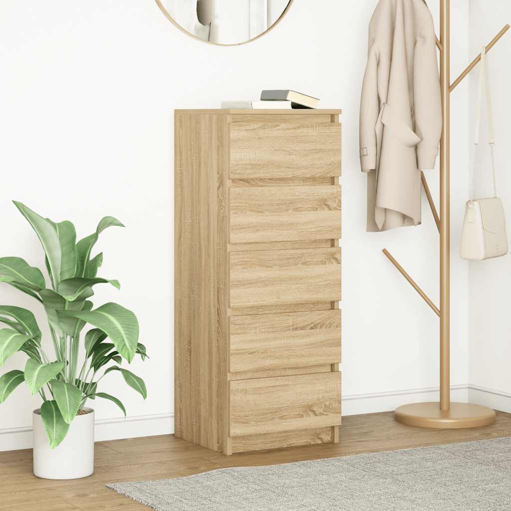 Dressoir met lades 37,5x35x99 cm spaanplaat sonoma eikenkleurig is nu te koop bij PeponiXL, paradijselijk wonen!