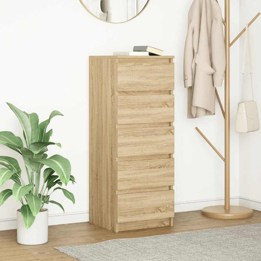 Dressoir met lades 37,5x35x99 cm spaanplaat sonoma eikenkleurig is nu te koop bij PeponiXL, paradijselijk wonen!