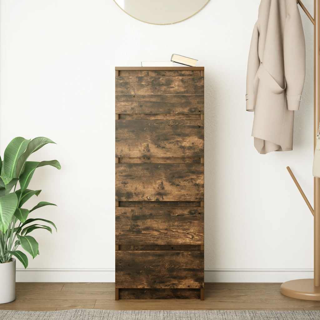 Dressoir met lades 37,5x35x99 cm spaanplaat gerookt eikenhout is nu te koop bij PeponiXL, paradijselijk wonen!