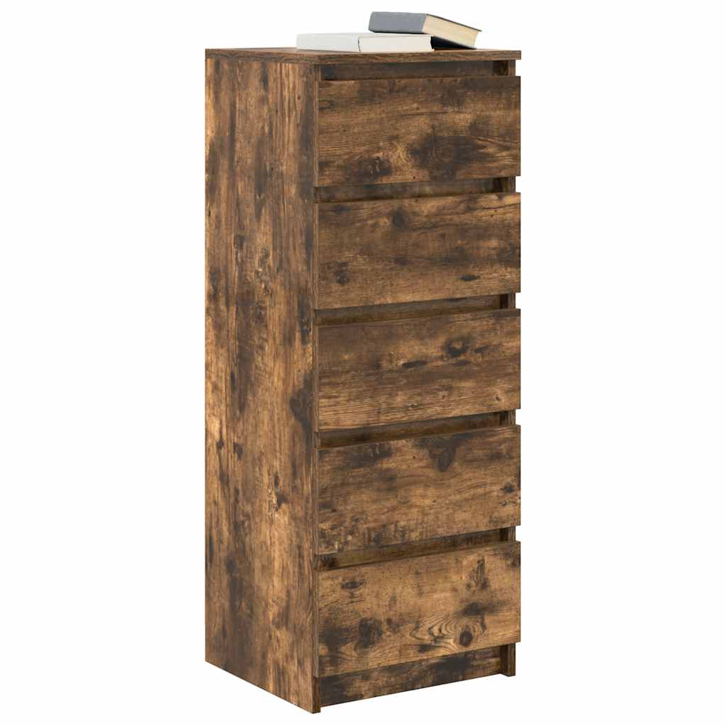 Dressoir met lades 37,5x35x99 cm spaanplaat gerookt eikenhout is nu te koop bij PeponiXL, paradijselijk wonen!