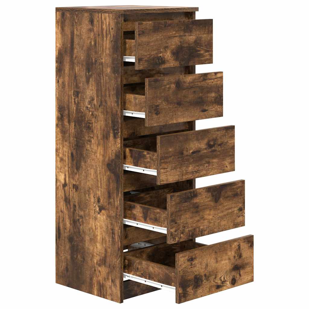 Dressoir met lades 37,5x35x99 cm spaanplaat gerookt eikenhout is nu te koop bij PeponiXL, paradijselijk wonen!