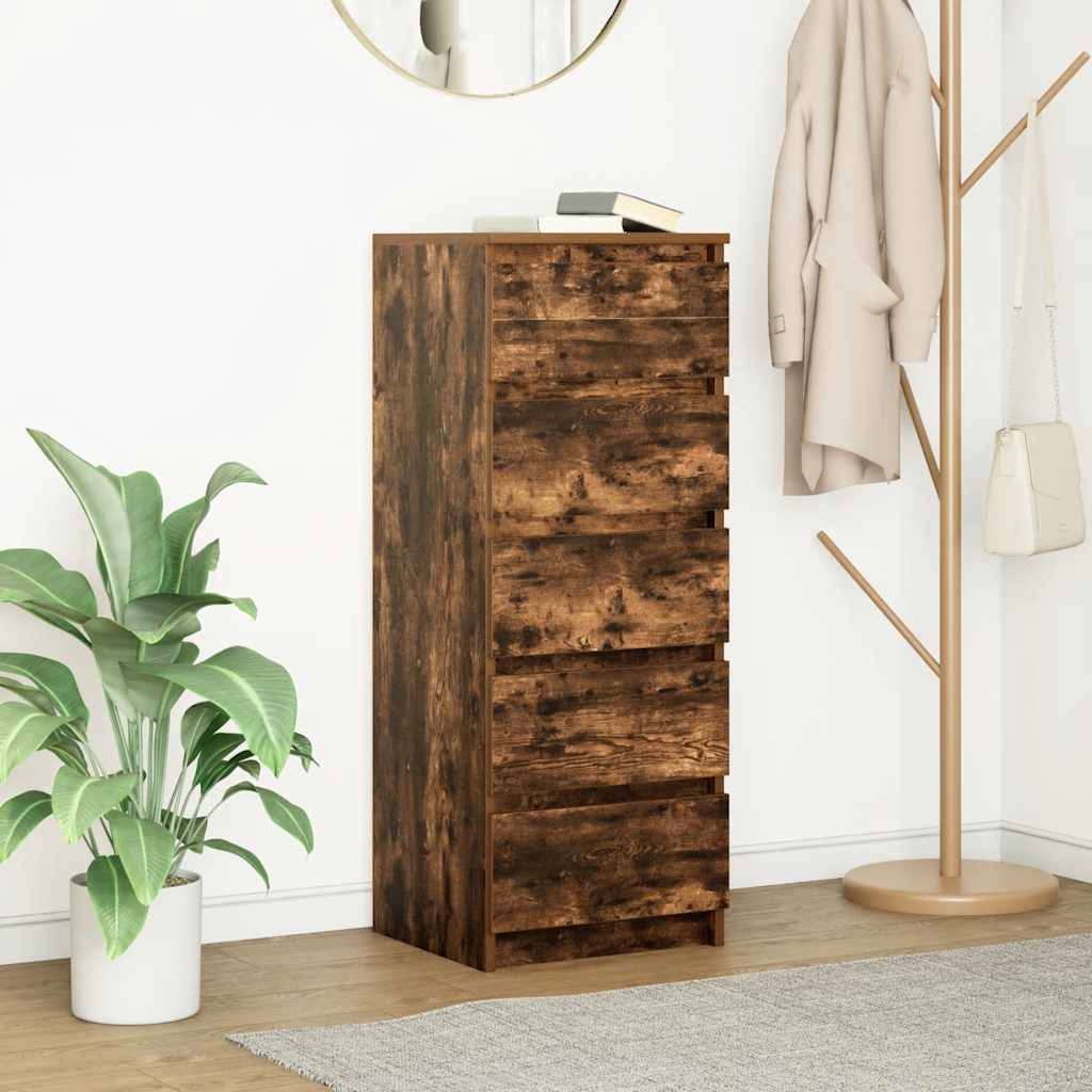 Dressoir met lades 37,5x35x99 cm spaanplaat gerookt eikenhout is nu te koop bij PeponiXL, paradijselijk wonen!