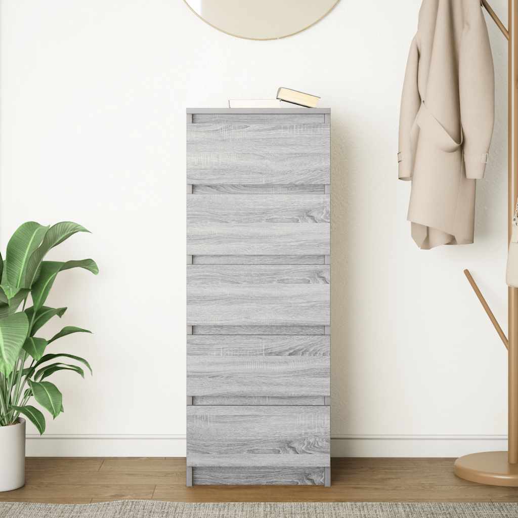 Dressoir met lades 37,5x35x99 cm spaanplaat grijs Sonoma is nu te koop bij PeponiXL, paradijselijk wonen!
