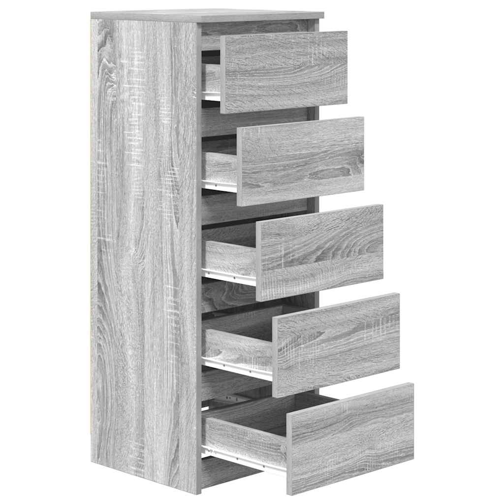 Dressoir met lades 37,5x35x99 cm spaanplaat grijs Sonoma is nu te koop bij PeponiXL, paradijselijk wonen!