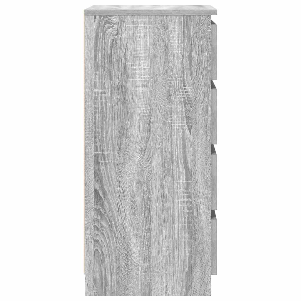 Dressoir met lades 37,5x35x99 cm spaanplaat grijs Sonoma is nu te koop bij PeponiXL, paradijselijk wonen!