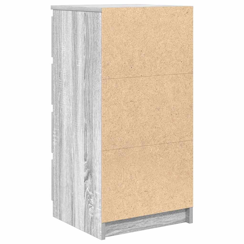 Dressoir met lades 37,5x35x99 cm spaanplaat grijs Sonoma is nu te koop bij PeponiXL, paradijselijk wonen!