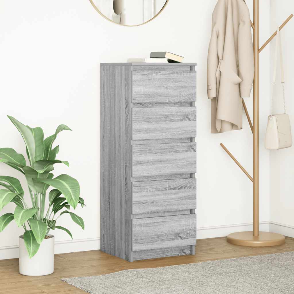 Dressoir met lades 37,5x35x99 cm spaanplaat grijs Sonoma is nu te koop bij PeponiXL, paradijselijk wonen!