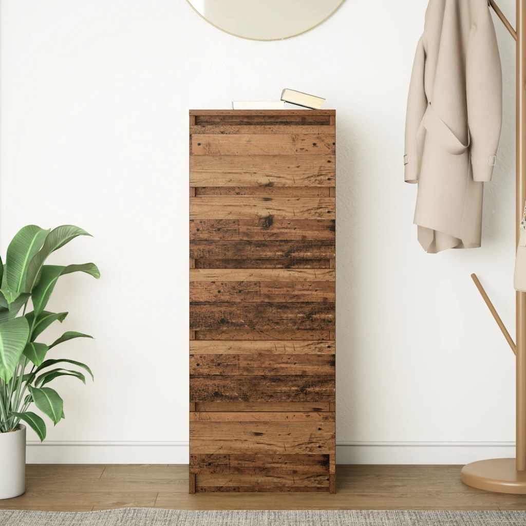 Dressoir met lades 37,5x35x99 cm bewerkt hout oud hout is nu te koop bij PeponiXL, paradijselijk wonen!