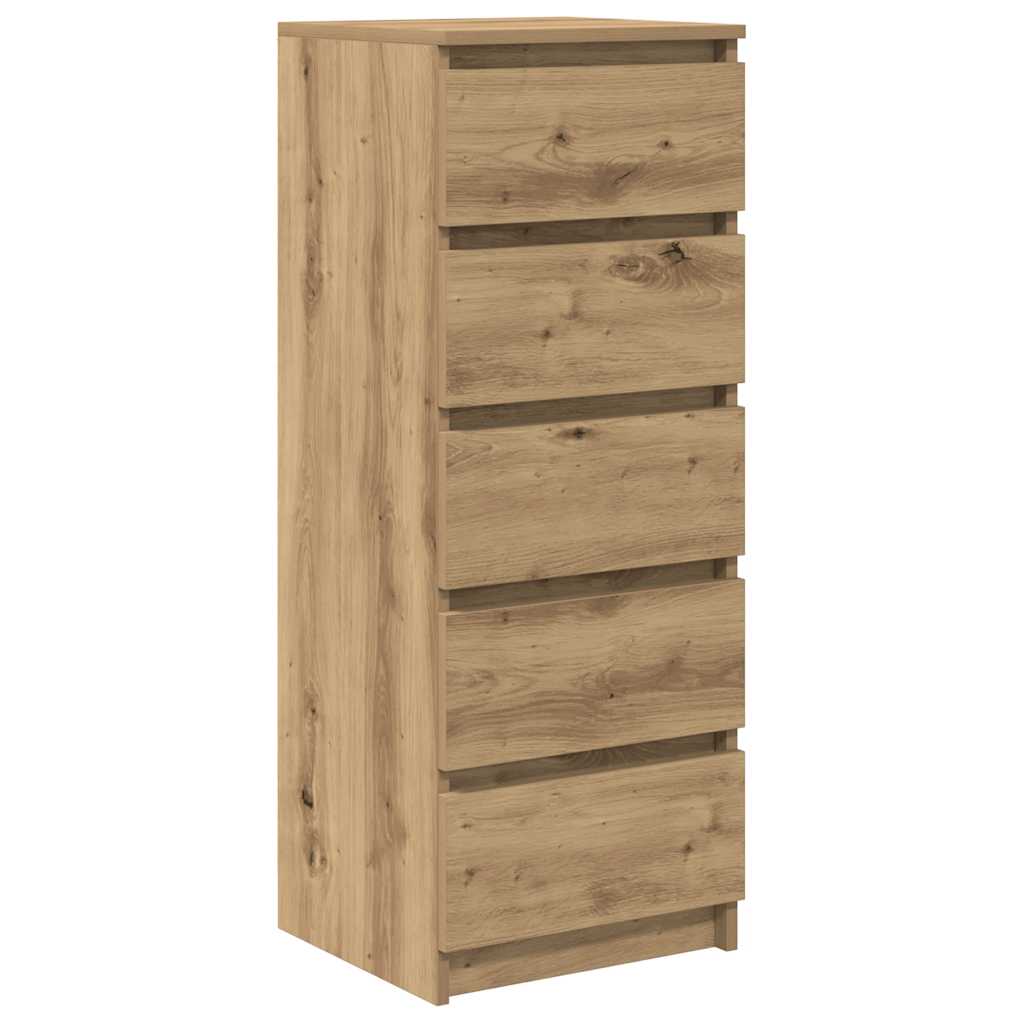 Dressoir met lades 37,5x35x99cm spaanplaat artisanaal eikenhout is nu te koop bij PeponiXL, paradijselijk wonen!
