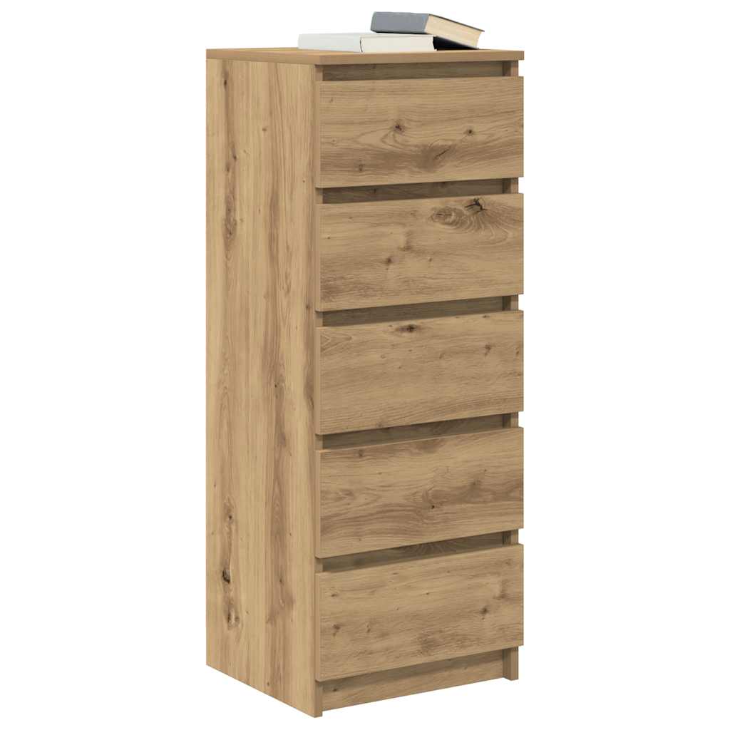Dressoir met lades 37,5x35x99cm spaanplaat artisanaal eikenhout is nu te koop bij PeponiXL, paradijselijk wonen!