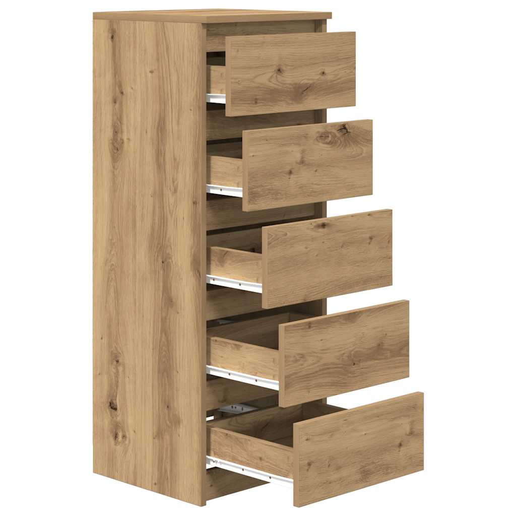 Dressoir met lades 37,5x35x99cm spaanplaat artisanaal eikenhout is nu te koop bij PeponiXL, paradijselijk wonen!