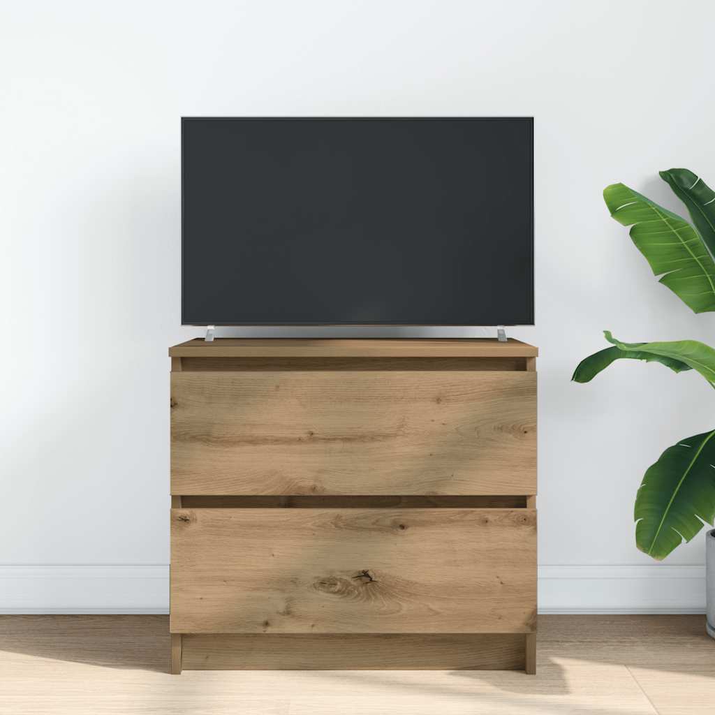 Tv-meubel 60x35x54 cm bewerkt hout artisanaal eikenkleur is nu te koop bij PeponiXL, paradijselijk wonen!