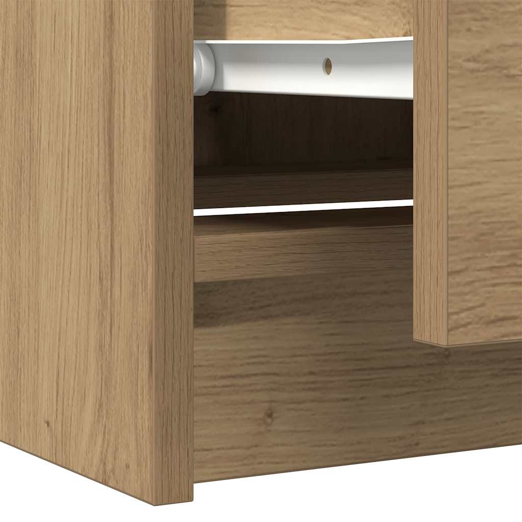 Tv-meubel 60x35x54 cm bewerkt hout artisanaal eikenkleur is nu te koop bij PeponiXL, paradijselijk wonen!