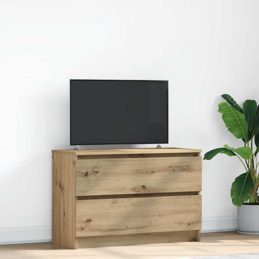 Tv-meubel ambachtelijk 80x35x54cm spaanplaat grijs eikenkleurig is nu te koop bij PeponiXL, paradijselijk wonen!