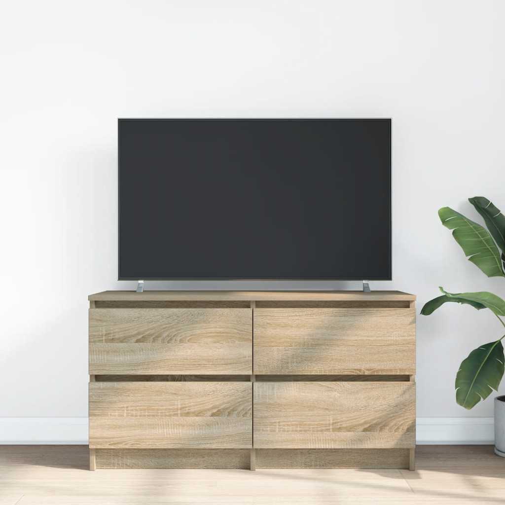 Tv-meubel 100x35x54 cm bewerkt hout sonoma eikenkleurig is nu te koop bij PeponiXL, paradijselijk wonen!