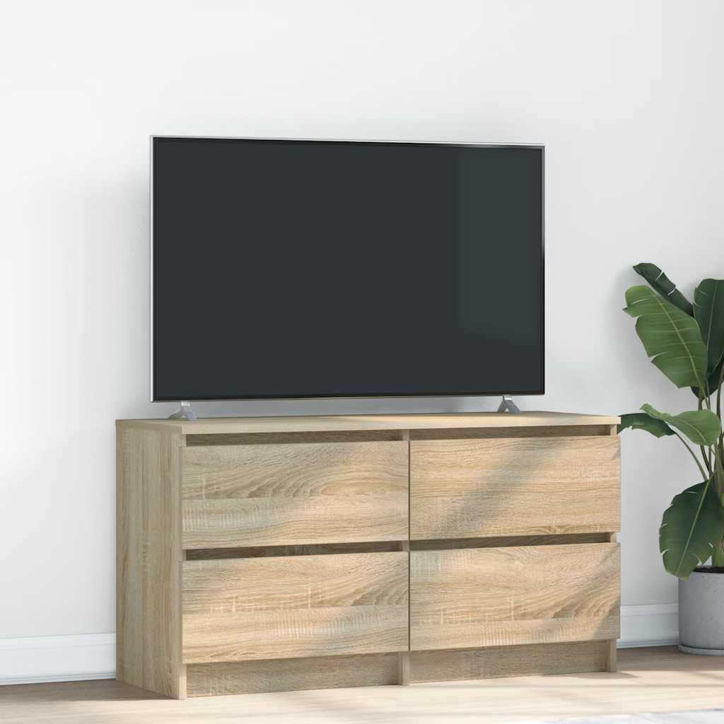Tv-meubel 100x35x54 cm bewerkt hout sonoma eikenkleurig is nu te koop bij PeponiXL, paradijselijk wonen!