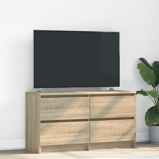 Tv-meubel 100x35x54 cm bewerkt hout sonoma eikenkleurig is nu te koop bij PeponiXL, paradijselijk wonen!