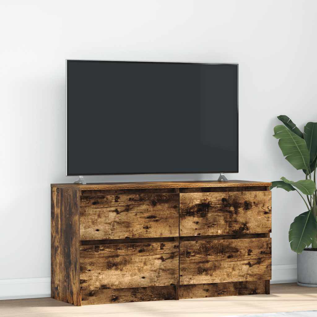 Tv-meubel 100x35x54 cm bewerkt hout gerookt eikenkleurig is nu te koop bij PeponiXL, paradijselijk wonen!