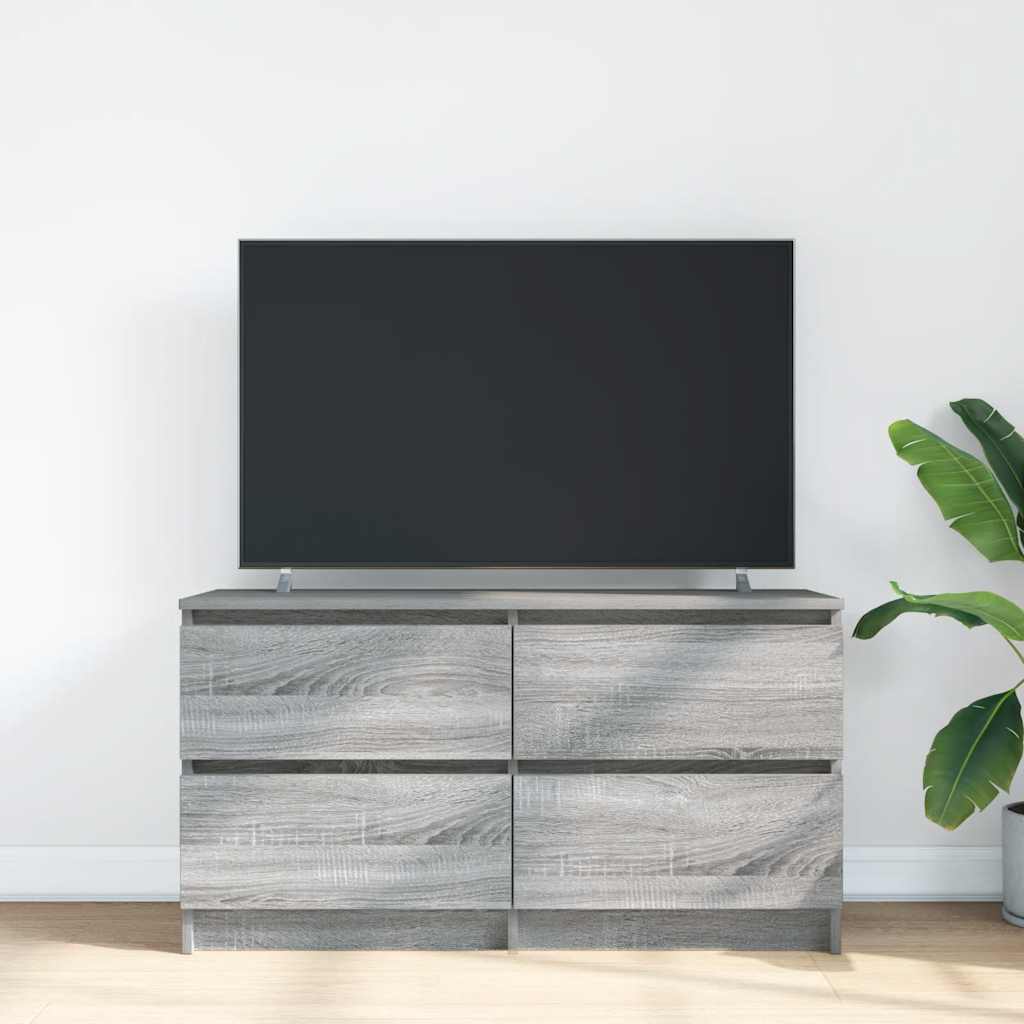 Tv-meubel 100x35x54 cm bewerkt hout grijs sonoma eikenkleurig is nu te koop bij PeponiXL, paradijselijk wonen!