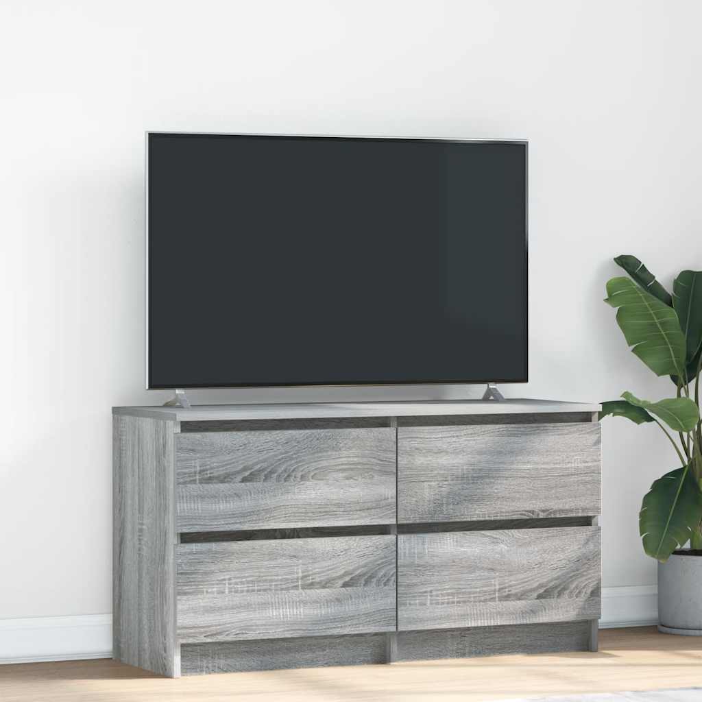 Tv-meubel 100x35x54 cm bewerkt hout grijs sonoma eikenkleurig is nu te koop bij PeponiXL, paradijselijk wonen!