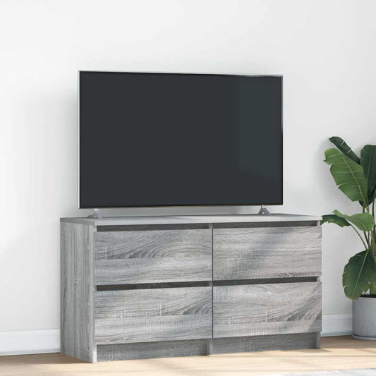 Tv-meubel 100x35x54 cm bewerkt hout grijs sonoma eikenkleurig is nu te koop bij PeponiXL, paradijselijk wonen!