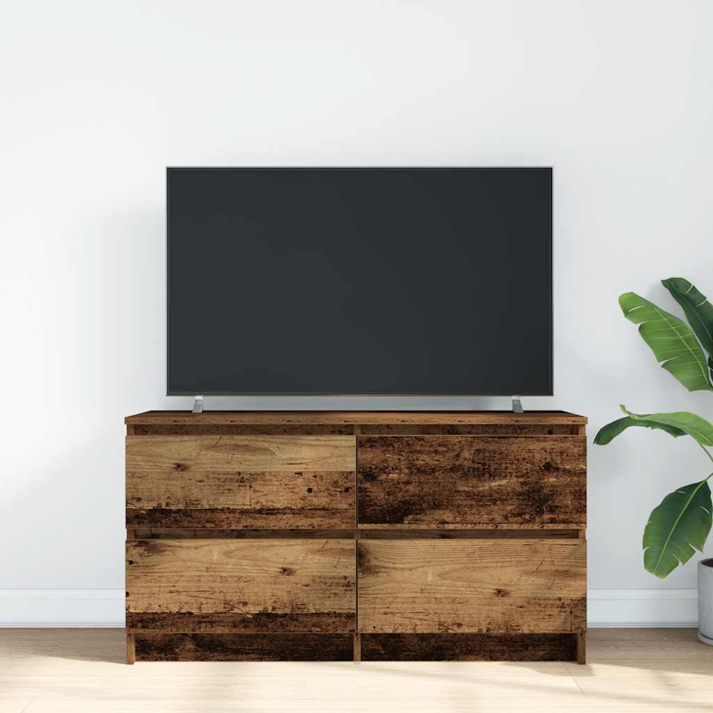 Tv-meubel 100x35x54 cm bewerkt hout oud houtkleurig is nu te koop bij PeponiXL, paradijselijk wonen!