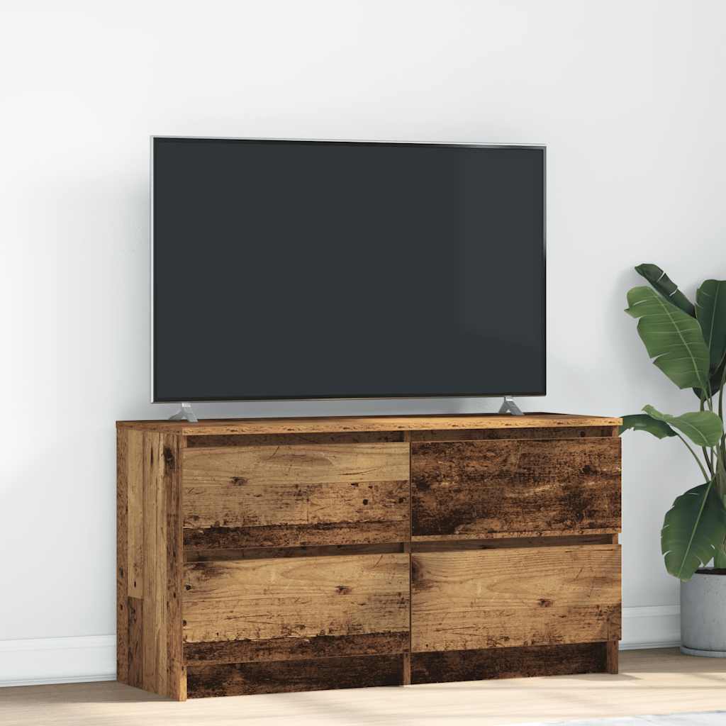 Tv-meubel 100x35x54 cm bewerkt hout oud houtkleurig is nu te koop bij PeponiXL, paradijselijk wonen!