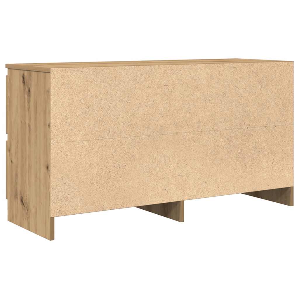 Tv-meubel 100x35x54 cm bewerkt hout artisanaal eikenkleurig is nu te koop bij PeponiXL, paradijselijk wonen!