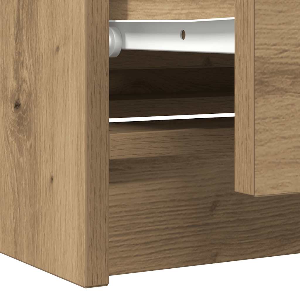 Tv-meubel 100x35x54 cm bewerkt hout artisanaal eikenkleurig is nu te koop bij PeponiXL, paradijselijk wonen!