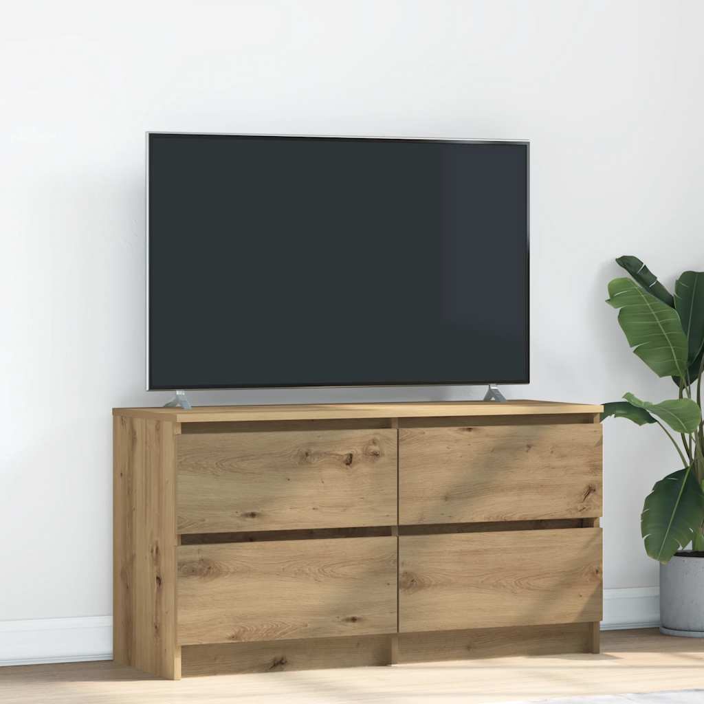 Tv-meubel 100x35x54 cm bewerkt hout artisanaal eikenkleurig is nu te koop bij PeponiXL, paradijselijk wonen!