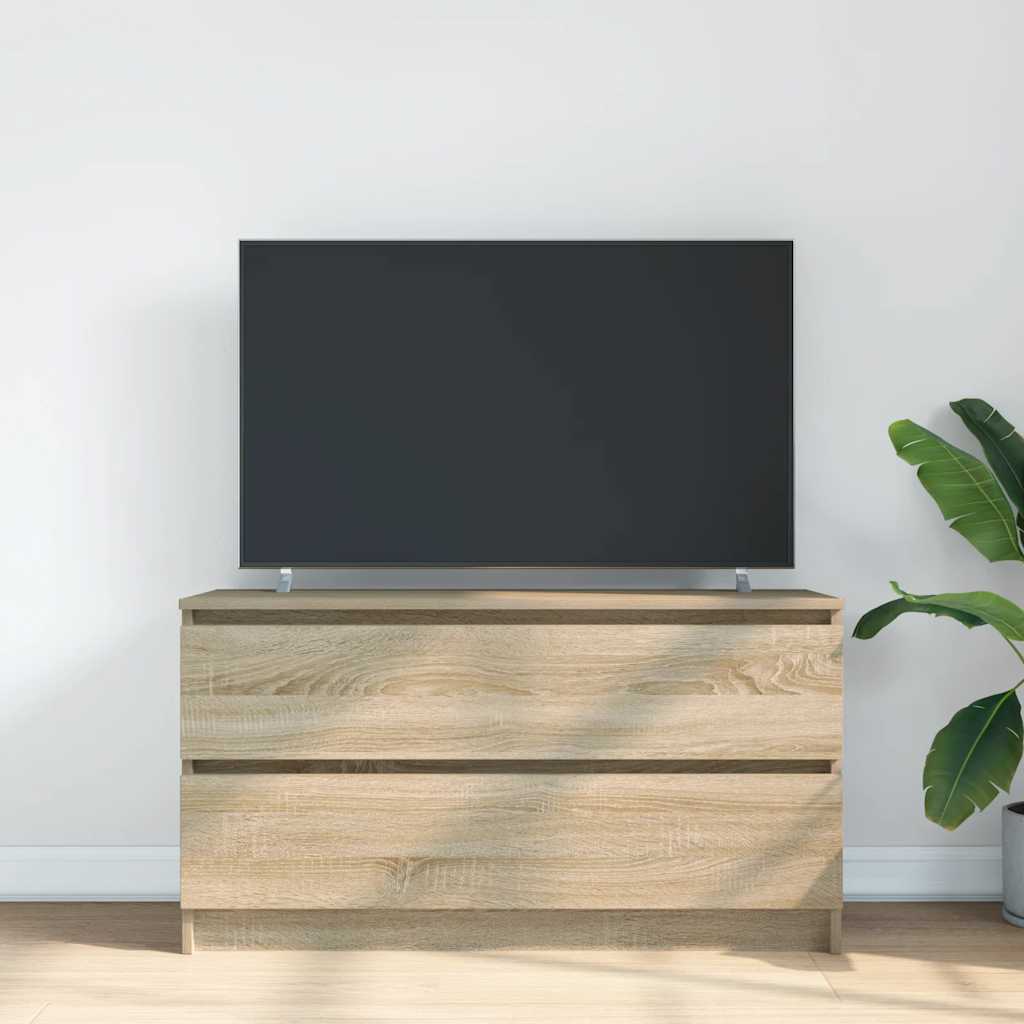 Tv-meubel 100x35x54 cm bewerkt hout sonoma eikenkleurig is nu te koop bij PeponiXL, paradijselijk wonen!
