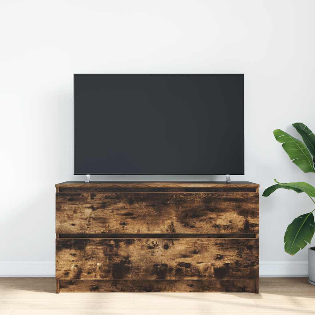Tv-meubel 100x35x54 cm bewerkt hout gerookt eikenkleurig is nu te koop bij PeponiXL, paradijselijk wonen!