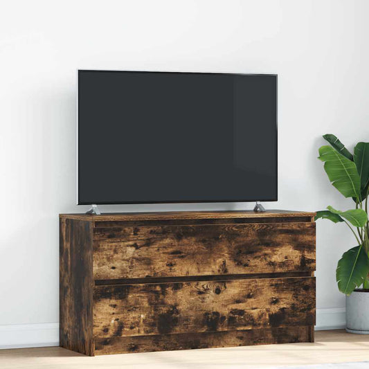 Tv-meubel 100x35x54 cm bewerkt hout gerookt eikenkleurig is nu te koop bij PeponiXL, paradijselijk wonen!