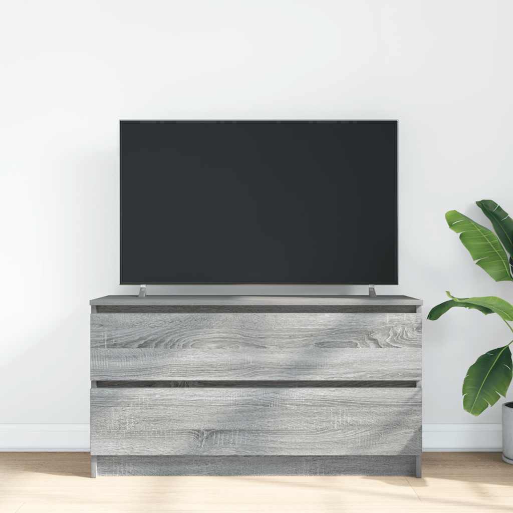 Tv-meubel 100x35x54 cm bewerkt hout grijs sonoma eikenkleurig is nu te koop bij PeponiXL, paradijselijk wonen!