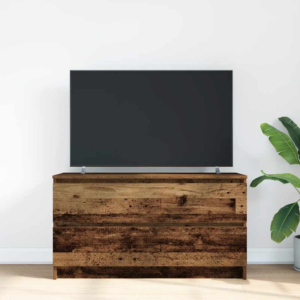 Tv-meubel 100x35x54 cm bewerkt hout oud houtkleurig is nu te koop bij PeponiXL, paradijselijk wonen!