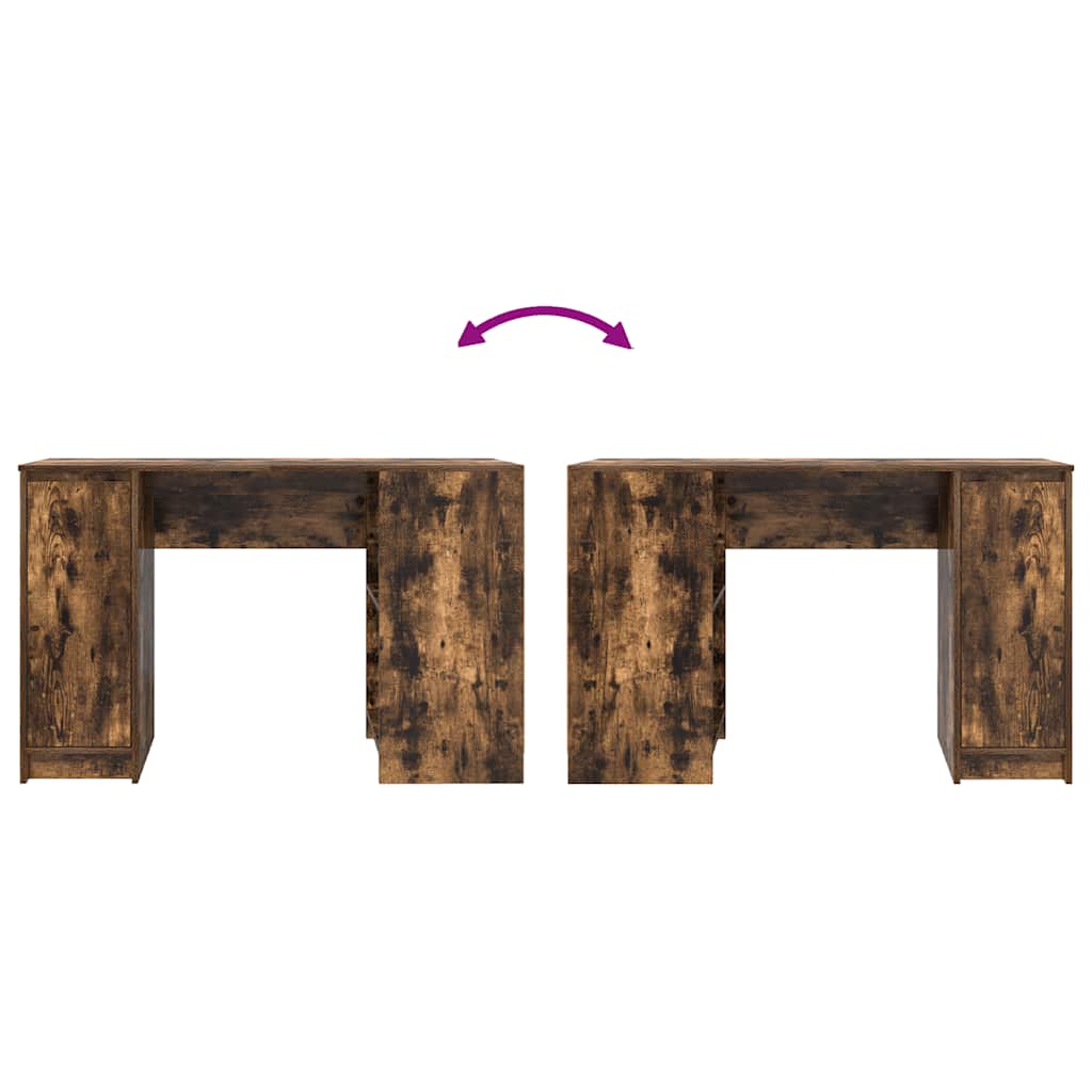 Bureau 120x42x76 cm spaanplaat gerookt eikenkleurig is nu te koop bij PeponiXL, paradijselijk wonen!