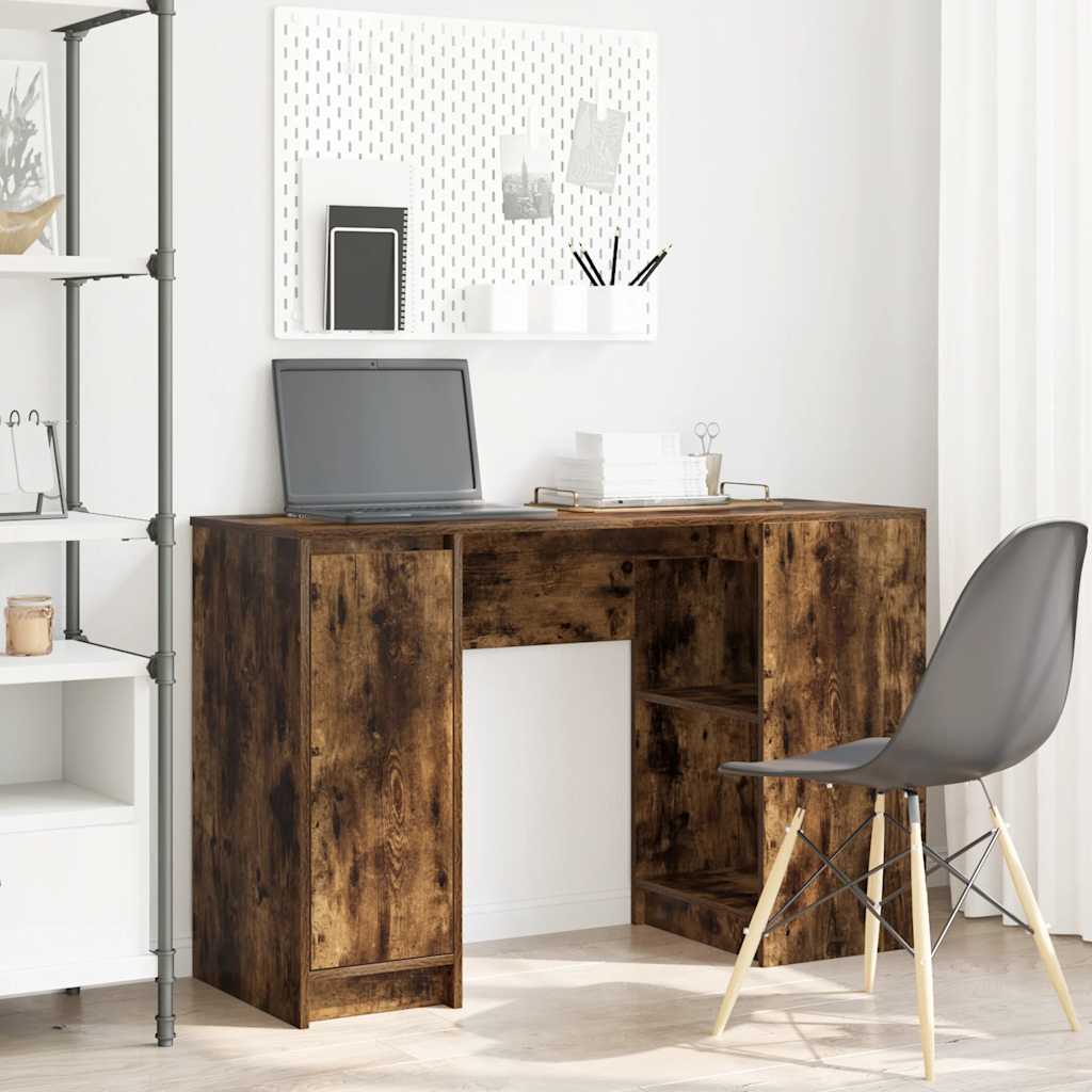 Bureau 120x42x76 cm spaanplaat gerookt eikenkleurig is nu te koop bij PeponiXL, paradijselijk wonen!