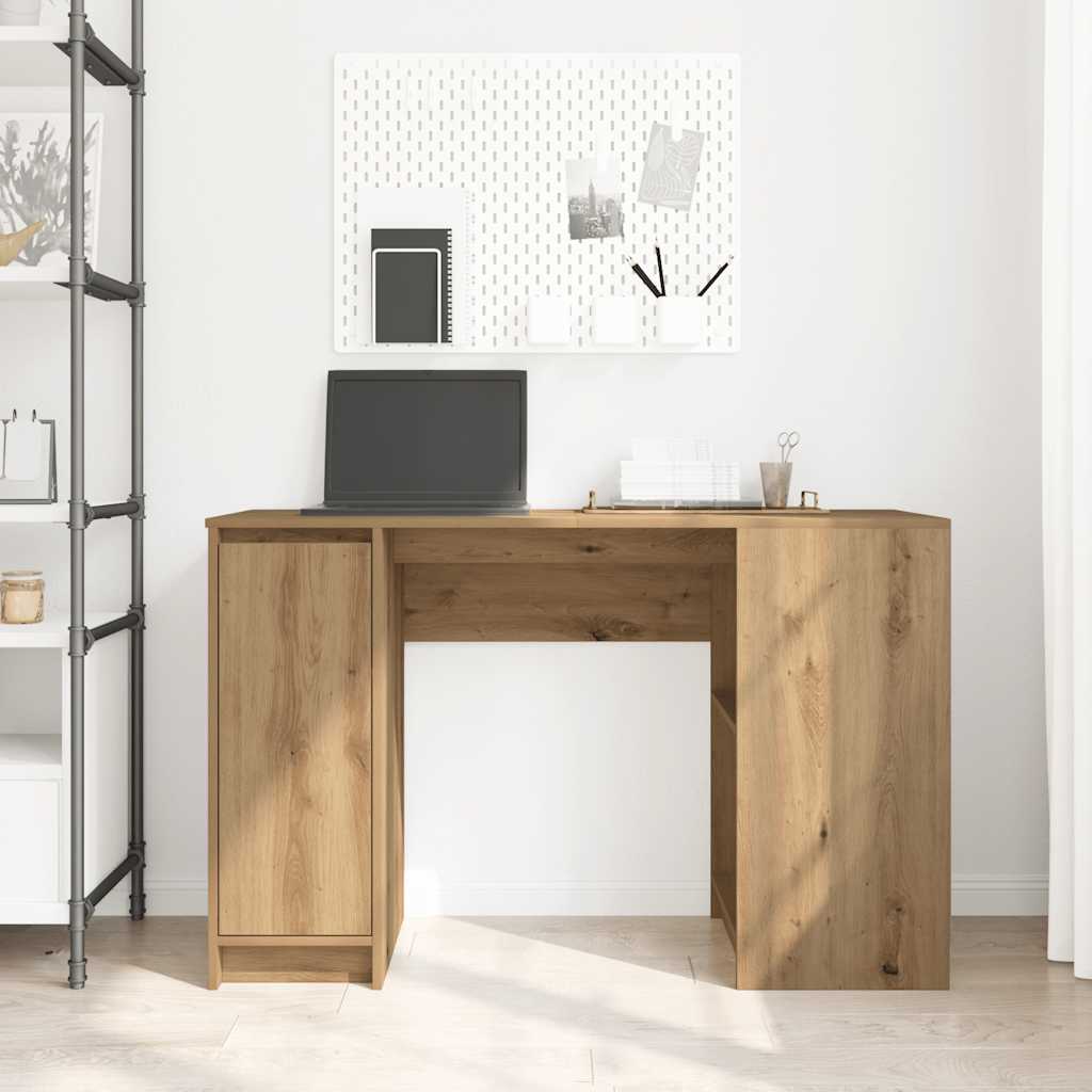 Bureau 120x42x76 cm spaanplaat ambachtelijk eikenkleurig is nu te koop bij PeponiXL, paradijselijk wonen!