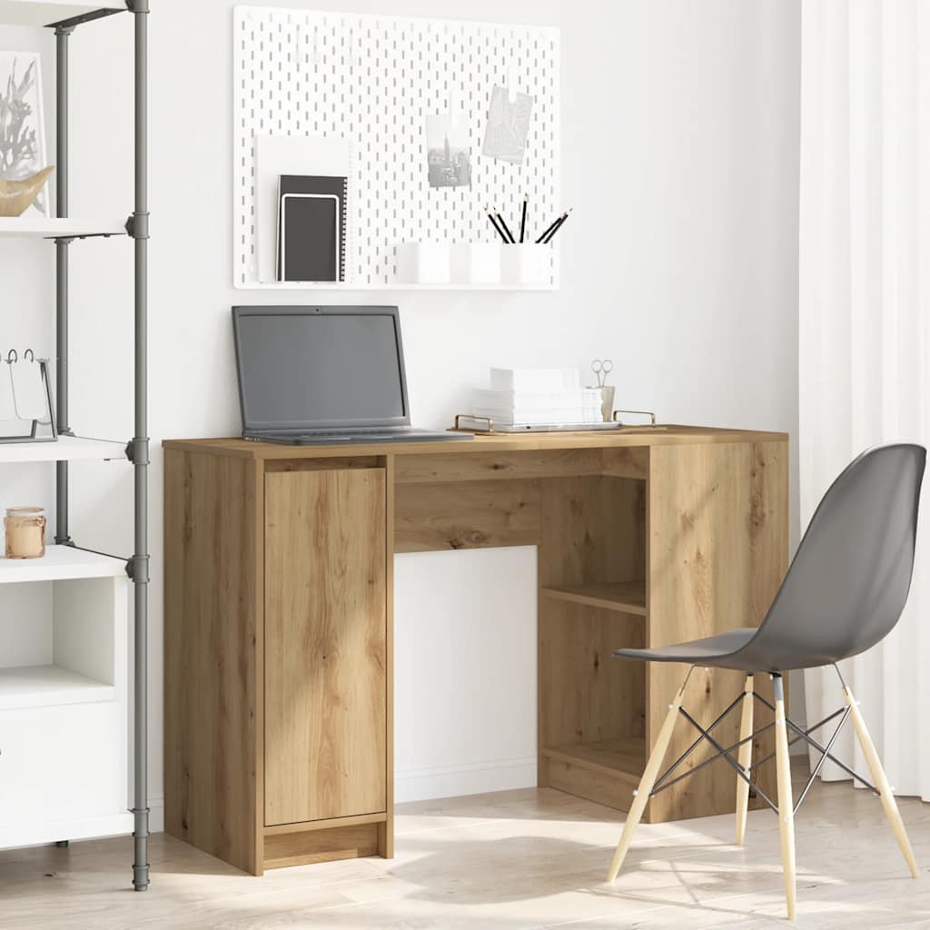 Bureau 120x42x76 cm spaanplaat ambachtelijk eikenkleurig is nu te koop bij PeponiXL, paradijselijk wonen!