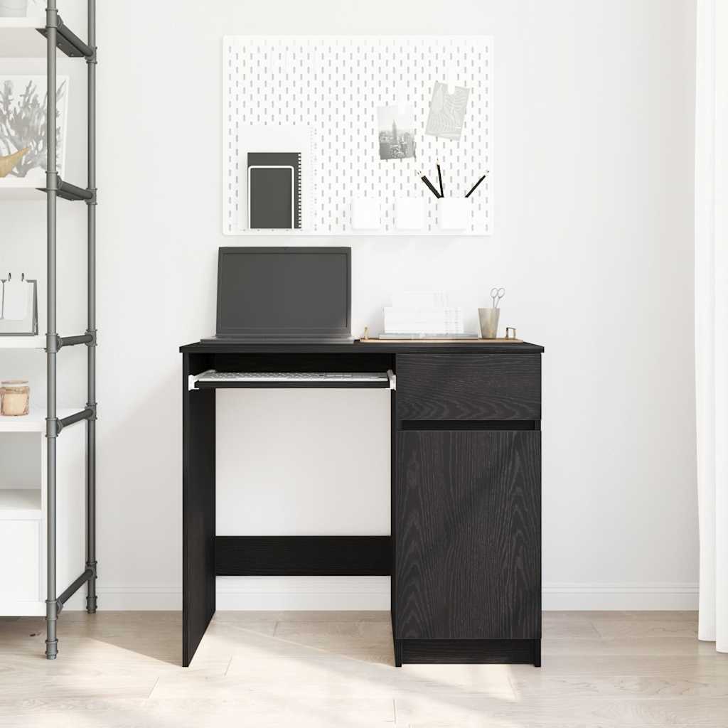 Bureau 86x49x76 cm spaanplaat zwart eikenkleurig is nu te koop bij PeponiXL, paradijselijk wonen!
