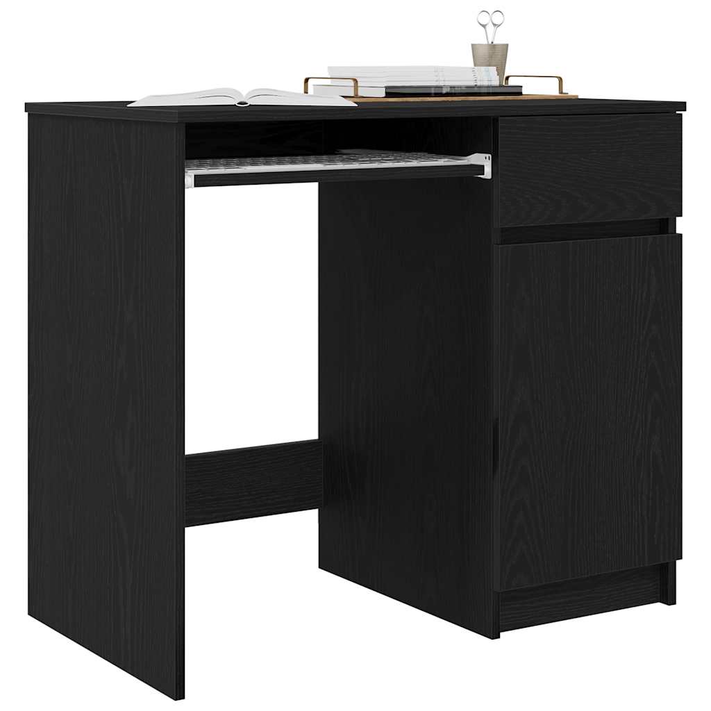 Bureau 86x49x76 cm spaanplaat zwart eikenkleurig is nu te koop bij PeponiXL, paradijselijk wonen!