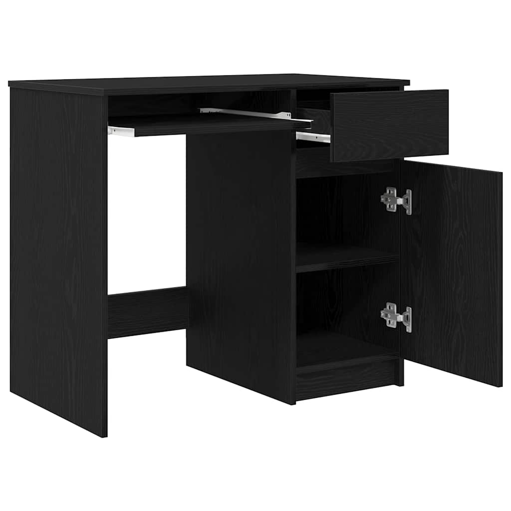 Bureau 86x49x76 cm spaanplaat zwart eikenkleurig is nu te koop bij PeponiXL, paradijselijk wonen!