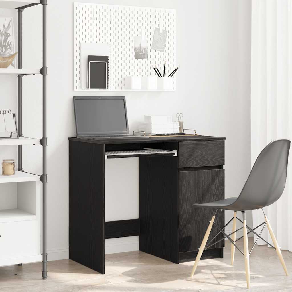 Bureau 86x49x76 cm spaanplaat zwart eikenkleurig is nu te koop bij PeponiXL, paradijselijk wonen!