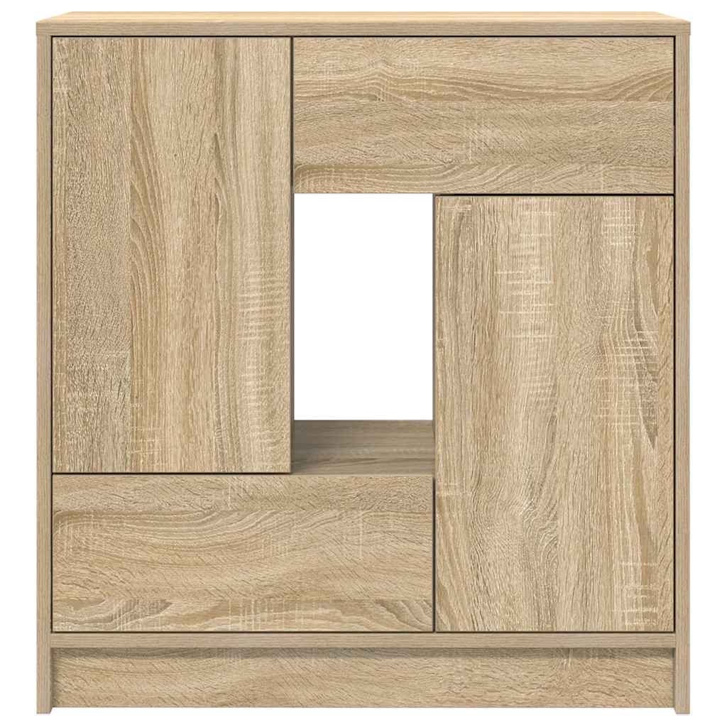 Dressoir met lades deuren 70,5x34x74,5 cm sonoma eikenkleurig is nu te koop bij PeponiXL, paradijselijk wonen!