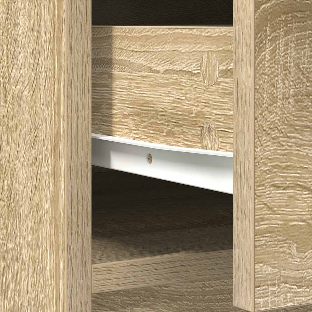 Dressoir met lades deuren 70,5x34x74,5 cm sonoma eikenkleurig is nu te koop bij PeponiXL, paradijselijk wonen!