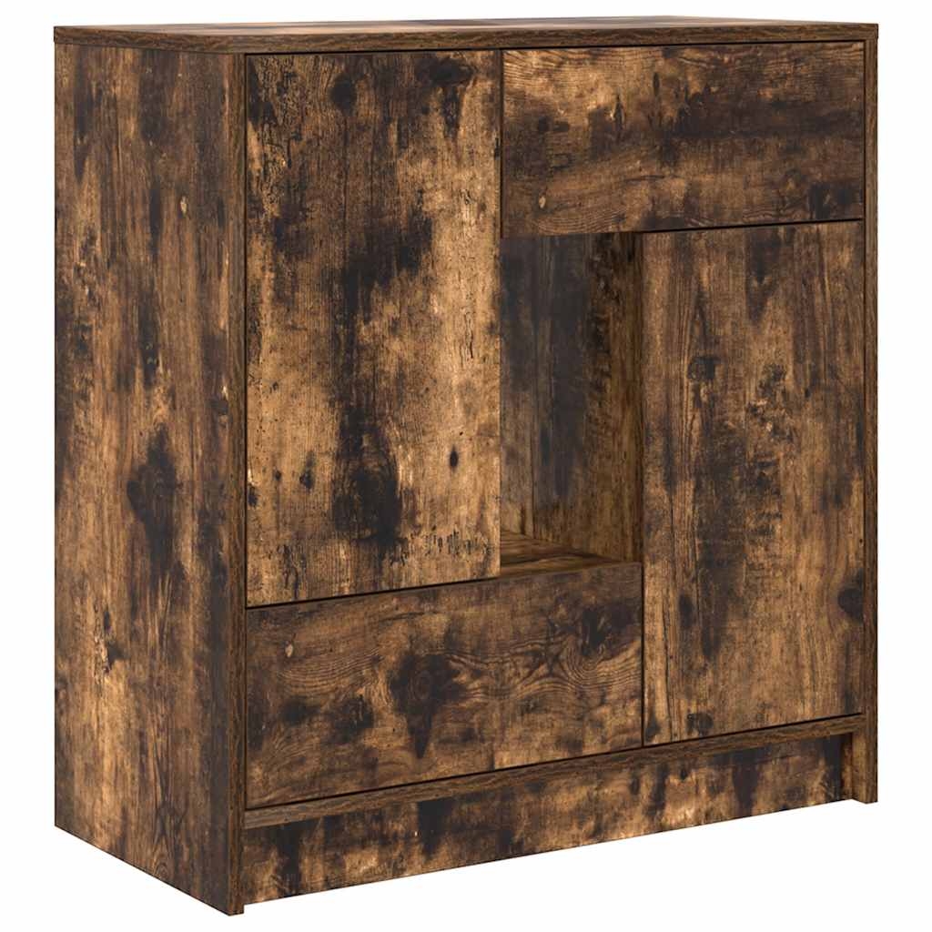 Dressoir met lades en deuren 70,5x34x74,5 cm gerookt eiken is nu te koop bij PeponiXL, paradijselijk wonen!