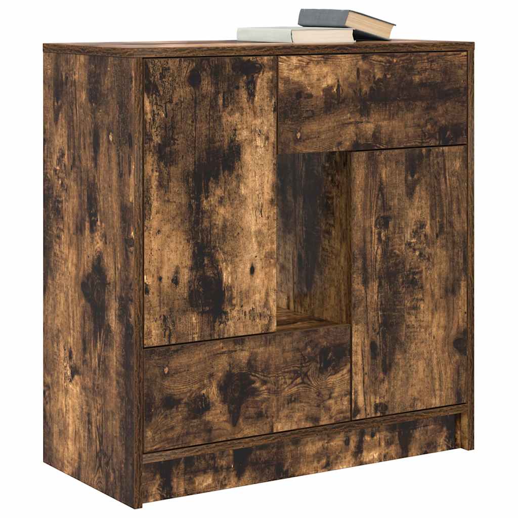 Dressoir met lades en deuren 70,5x34x74,5 cm gerookt eiken is nu te koop bij PeponiXL, paradijselijk wonen!