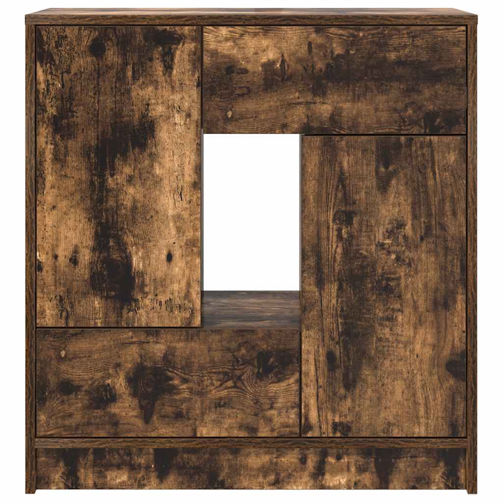 Dressoir met lades en deuren 70,5x34x74,5 cm gerookt eiken is nu te koop bij PeponiXL, paradijselijk wonen!