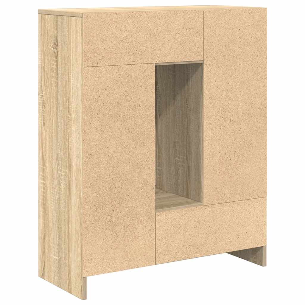 Dressoir met lades en deuren 73x31x90 cm sonoma eikenkleurig is nu te koop bij PeponiXL, paradijselijk wonen!